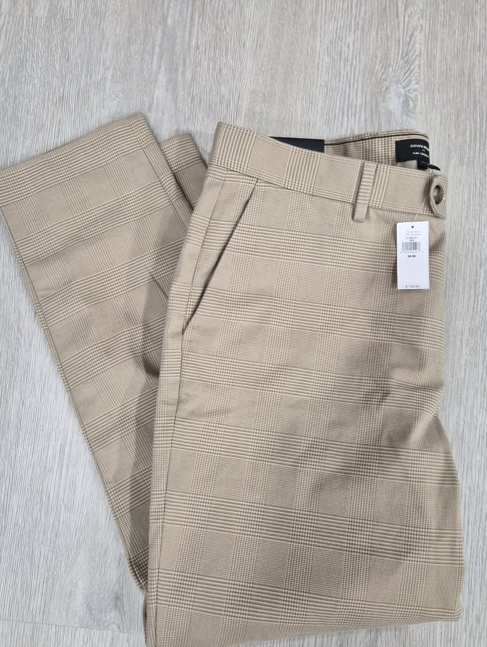 Banana Republic Men's Tan Pattern Pants 35x30 - New With Tags